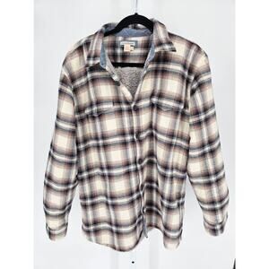 Carbon 2 Cobalt Jacket Sherpa Lined Plaid Flannel Long Sleeve Full Zip Shacket L